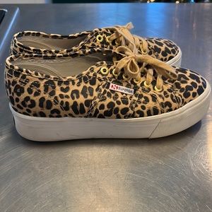 Superga 1.5” Leopard Canvas Platform Sneaker Size 8.5